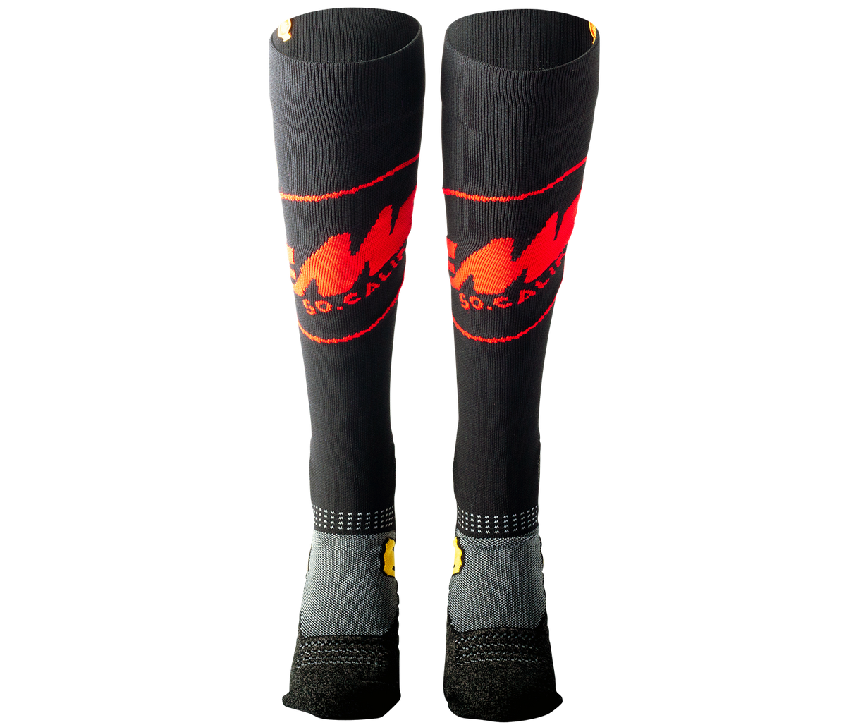 REV Knee Brace Performance Moto Socks Black/Red – 100%
